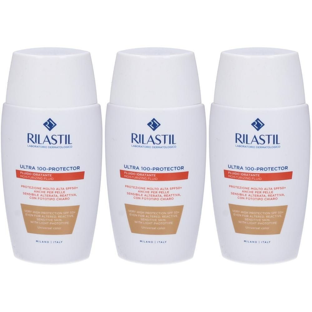 RILASTIL® Ultra 100-Protector Fluido Idratante SPF50+ 3x50 ml