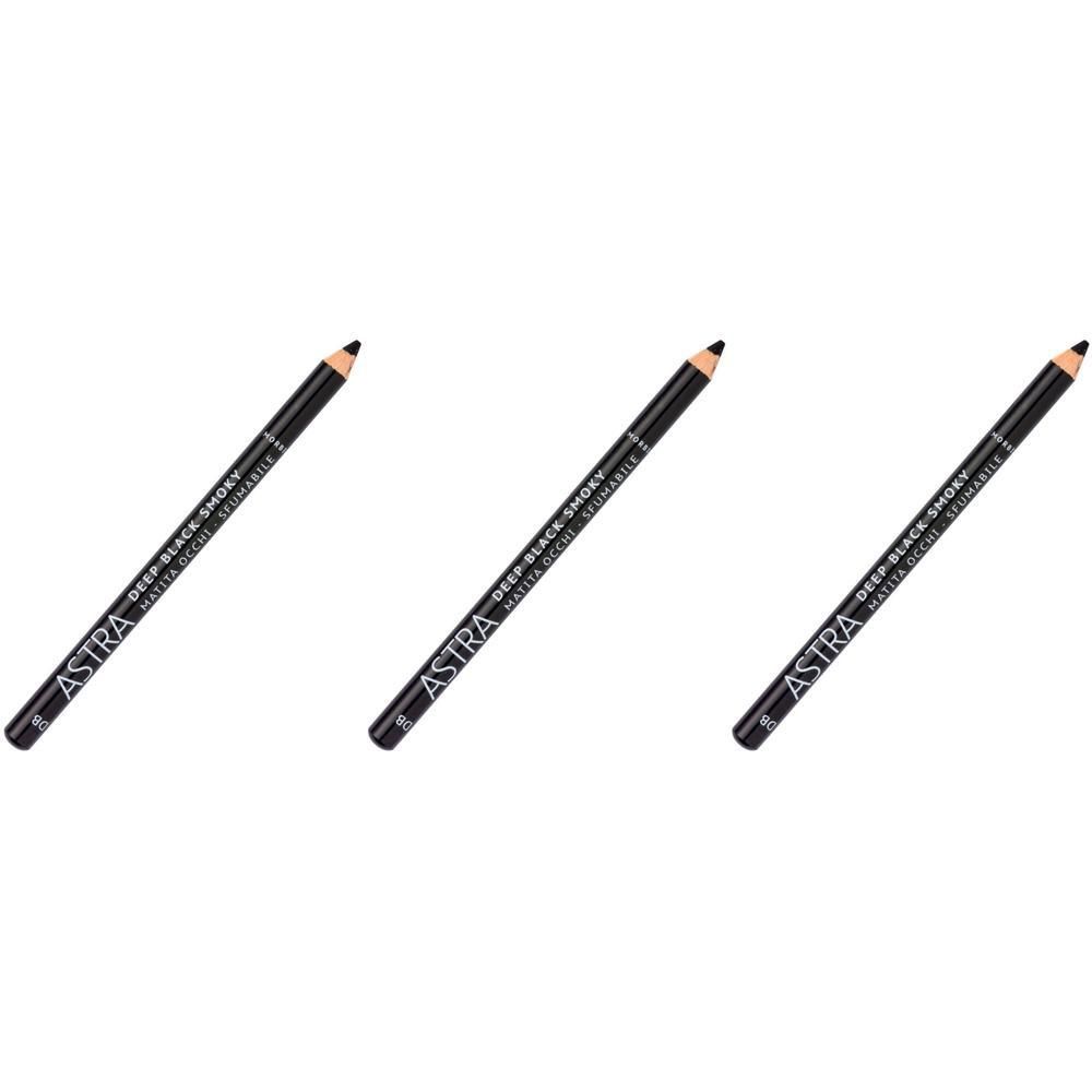 ASTRA Make-UP Deep Black Smoky - Matita Occhi Nera Sfumabile 3x1 St
