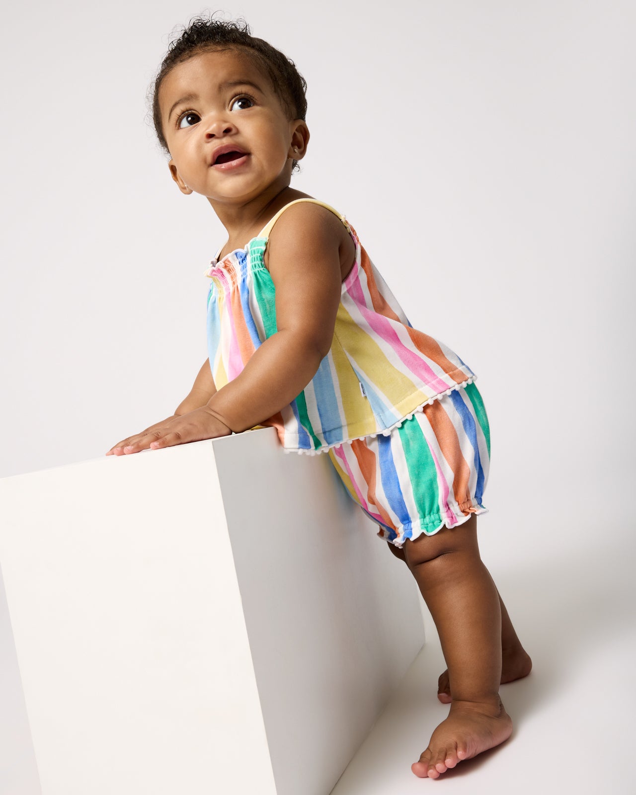 Rainbow Ribbon Smocked Top with Bloomer - 2T