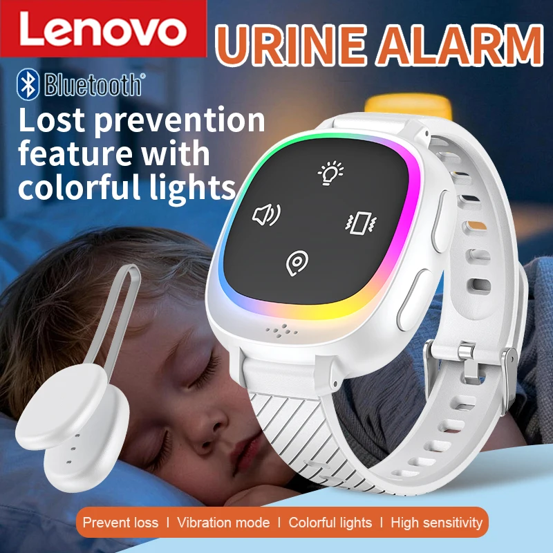 Lenovo kabelloser Bettnässer-Alarm, wiederverwendbarer, hochempfindlicher Urinsensor mit langer Batterielebensdauer, Anti-Verlust-Gerät für die Sicherheit von Kindern