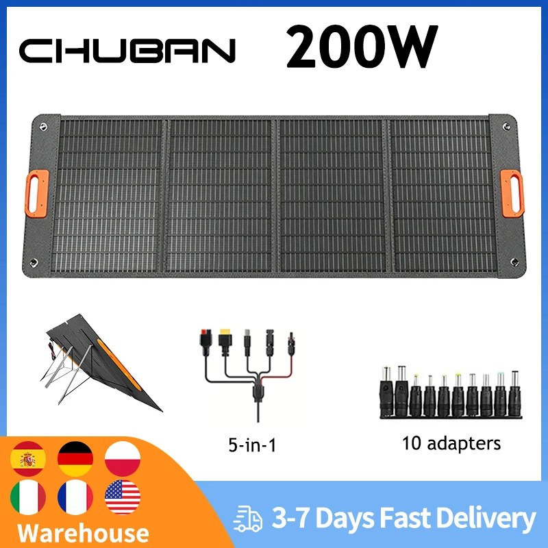 200W Faltbare Solarmodule 100W Zellen Tragbares Solar-Ladepanel Komplettset für Outdoor-Tourismus Camping Powerstation Image