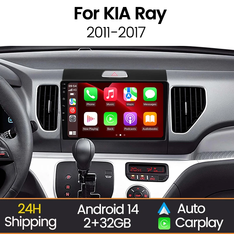 9-Zoll-Android-All-In-One für KIA Ray 2011–2017, GPS-Navigation, Autoradio, Multimedia-Player, HD-Bildschirm, kabelloses Carplay, Auto-WIFI Image