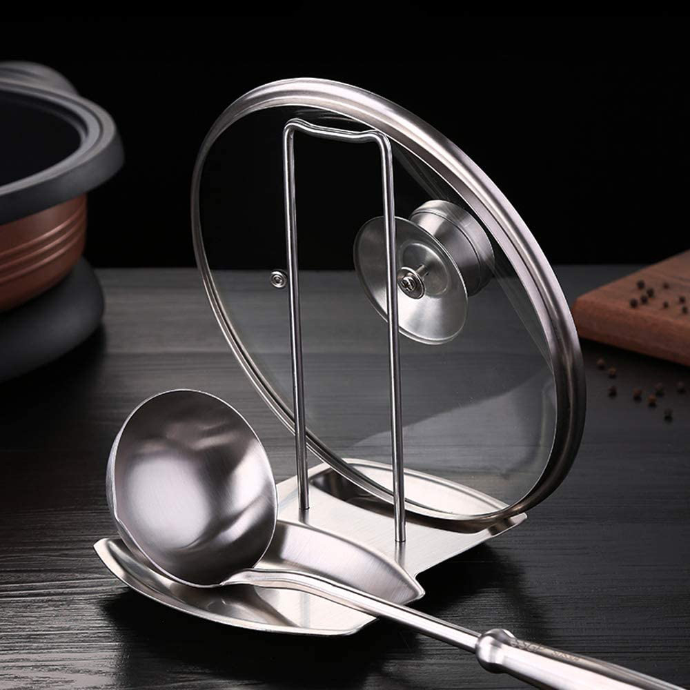 Stainless Steel Pot Lid Rack And Spoon Rest Kitchen Organizer Stainless Steel Pot Lid Rack And Spoon Rest Kitchen Organizer