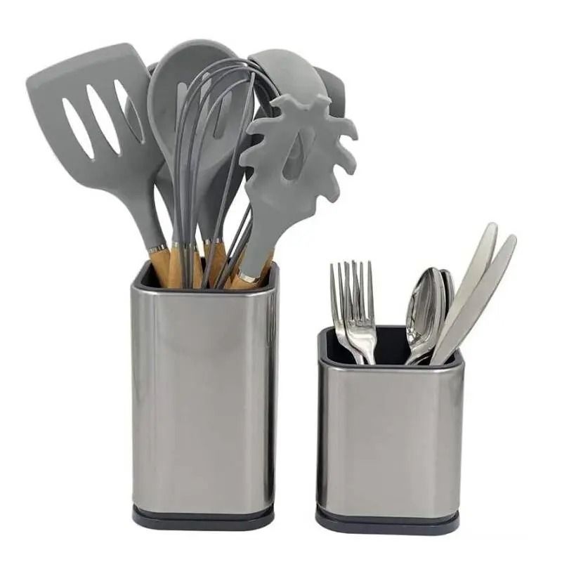 Stainless Steel Kitchen Utensil Holder For Countertop Cooking Tool Organization 4in