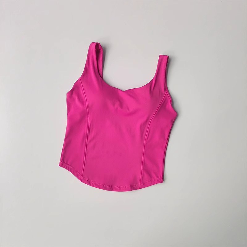Summer SlimFit Womens Sports Vest Quick Dry Workout Tank Yoga & Running Top rose Red m