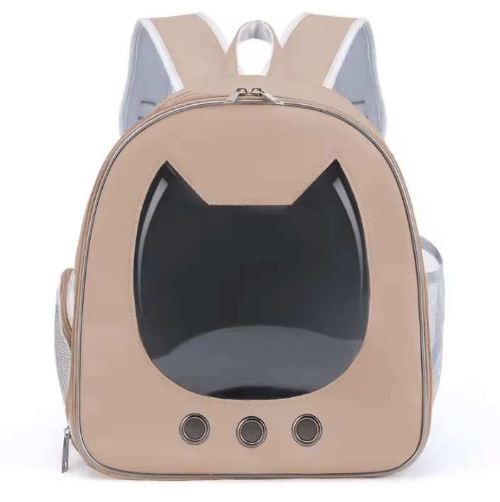 Transparent Pet Backpack Carrier For Cats & Small Dogs coffee