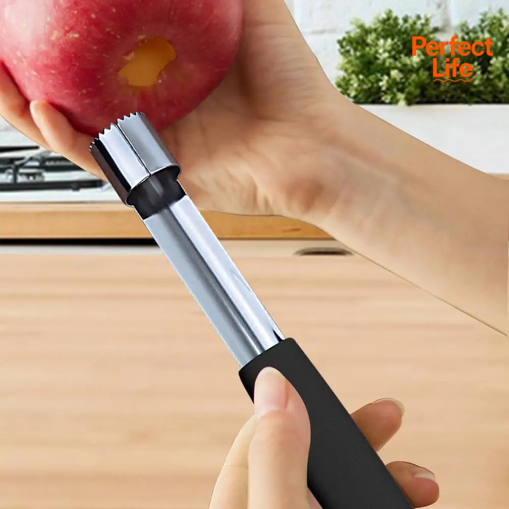 TwistCore Fruit & Pepper Corer Stainless Steel Seed Remover black