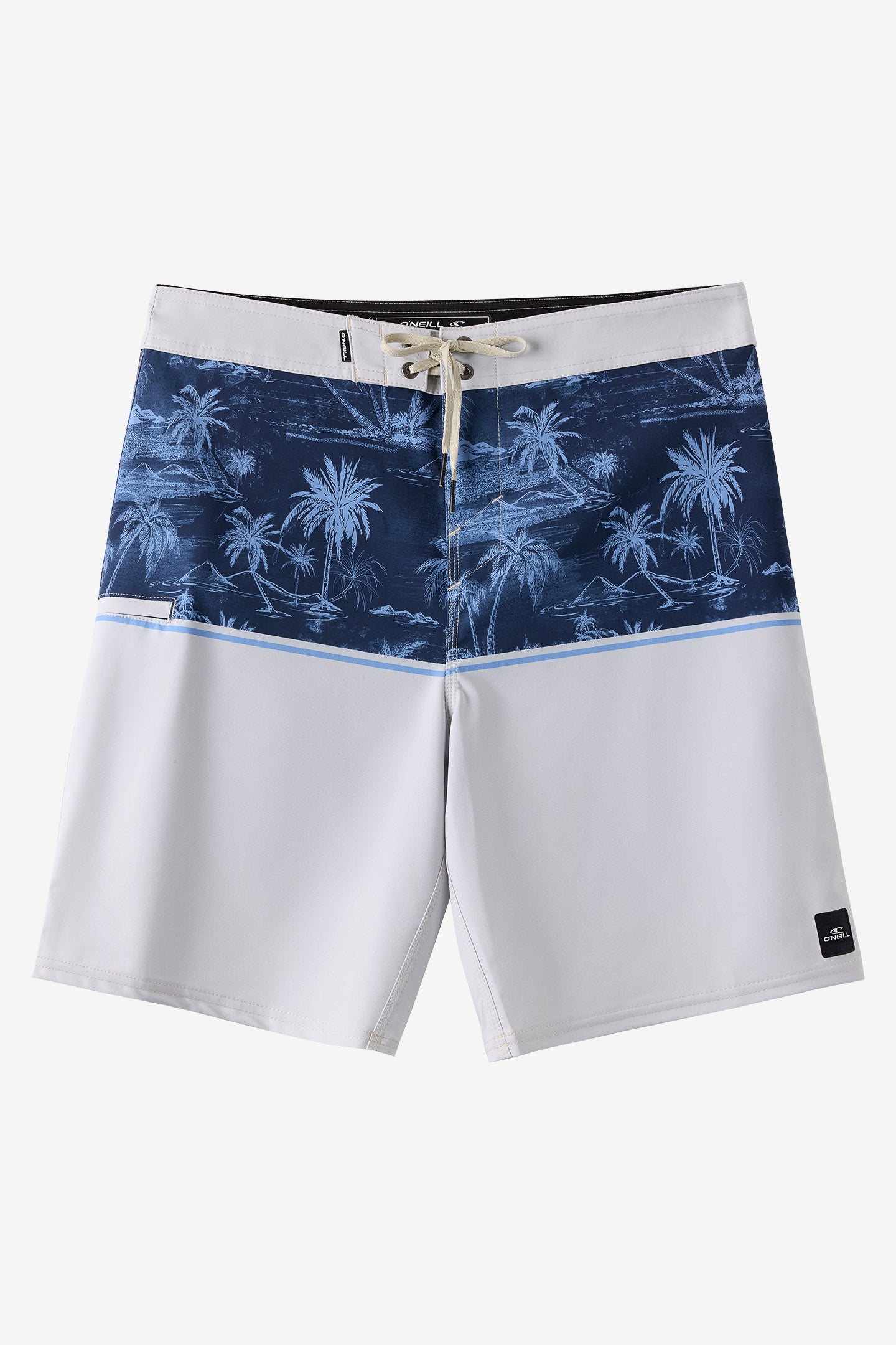 O'Neill Boy's Hyperfreak Heat Block 17"" Board Shorts in Fog, Size 30, Elastane/Polyester