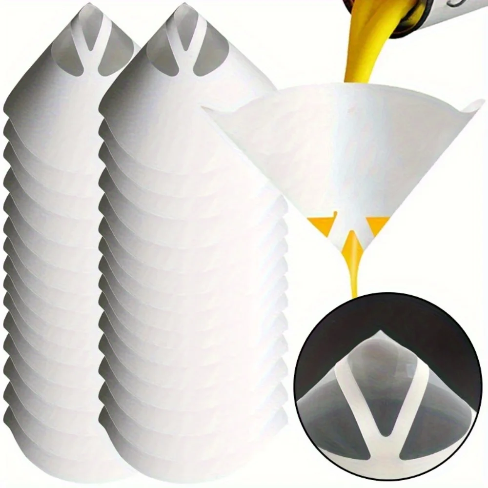 10/20/30 Stück Einweg-Farbtrichter aus Papier, 100 Mesh Spritzpistolenfilter, Farb- und Verunreinigungsfiltration, Autolackierwerkzeuge Image