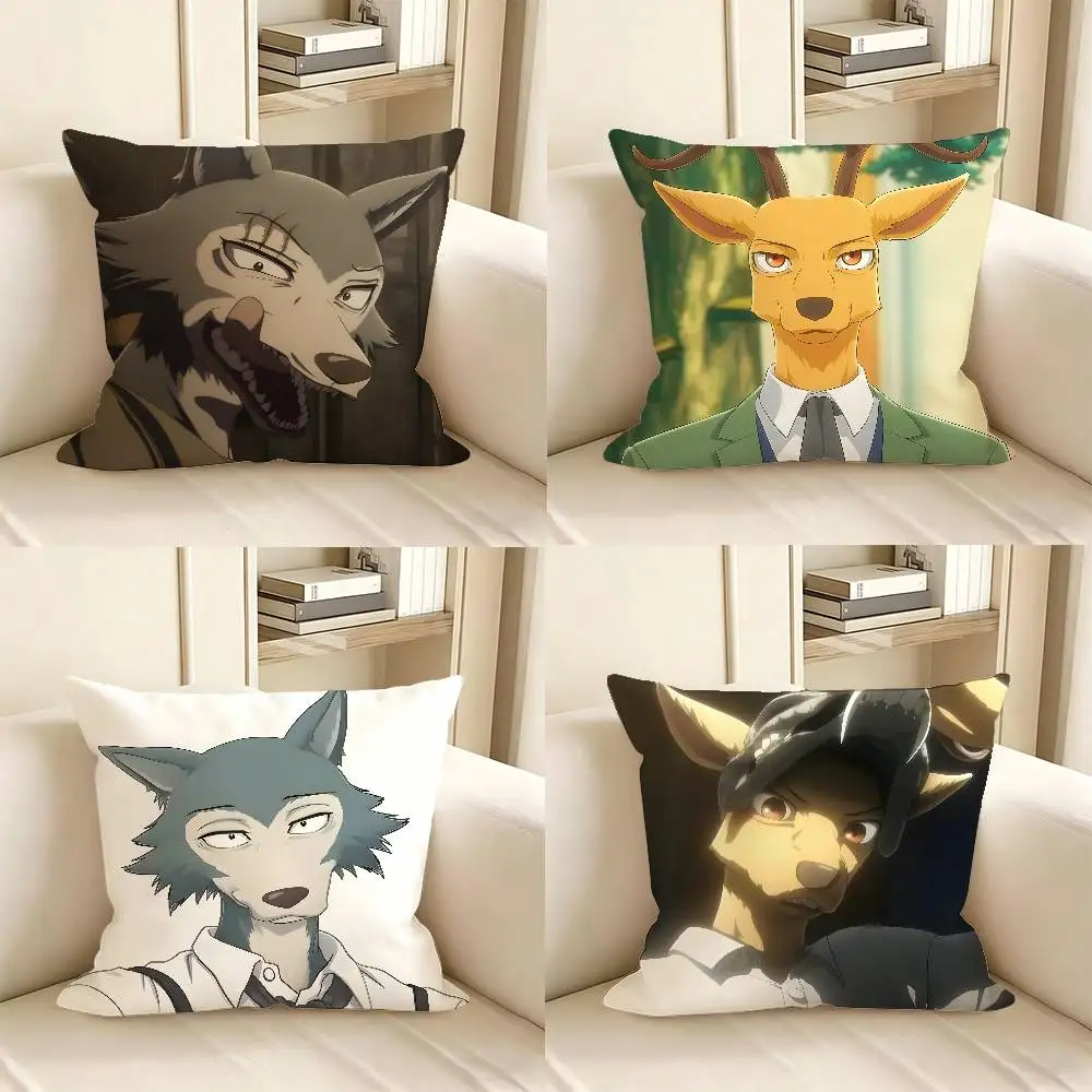 1 Stück Anime Beastars Kissenbezug, modischer quadratischer Kissenbezug für Schlafzimmer, Sofa, Zimmer, Ins-Dekoration, Freizeit Image