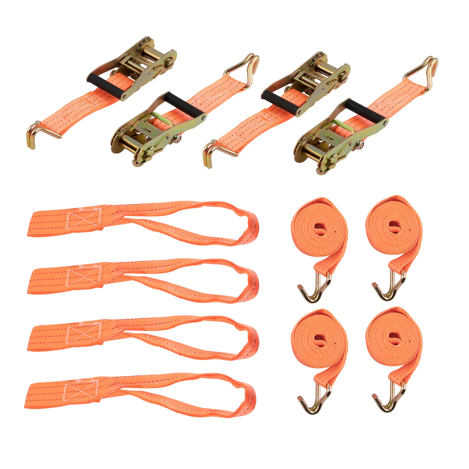 4x Set Schwerlast-Ratschengurte, 38mm 2,9 Meter 2T Zurrgurte für Fracht und Gepäck Image