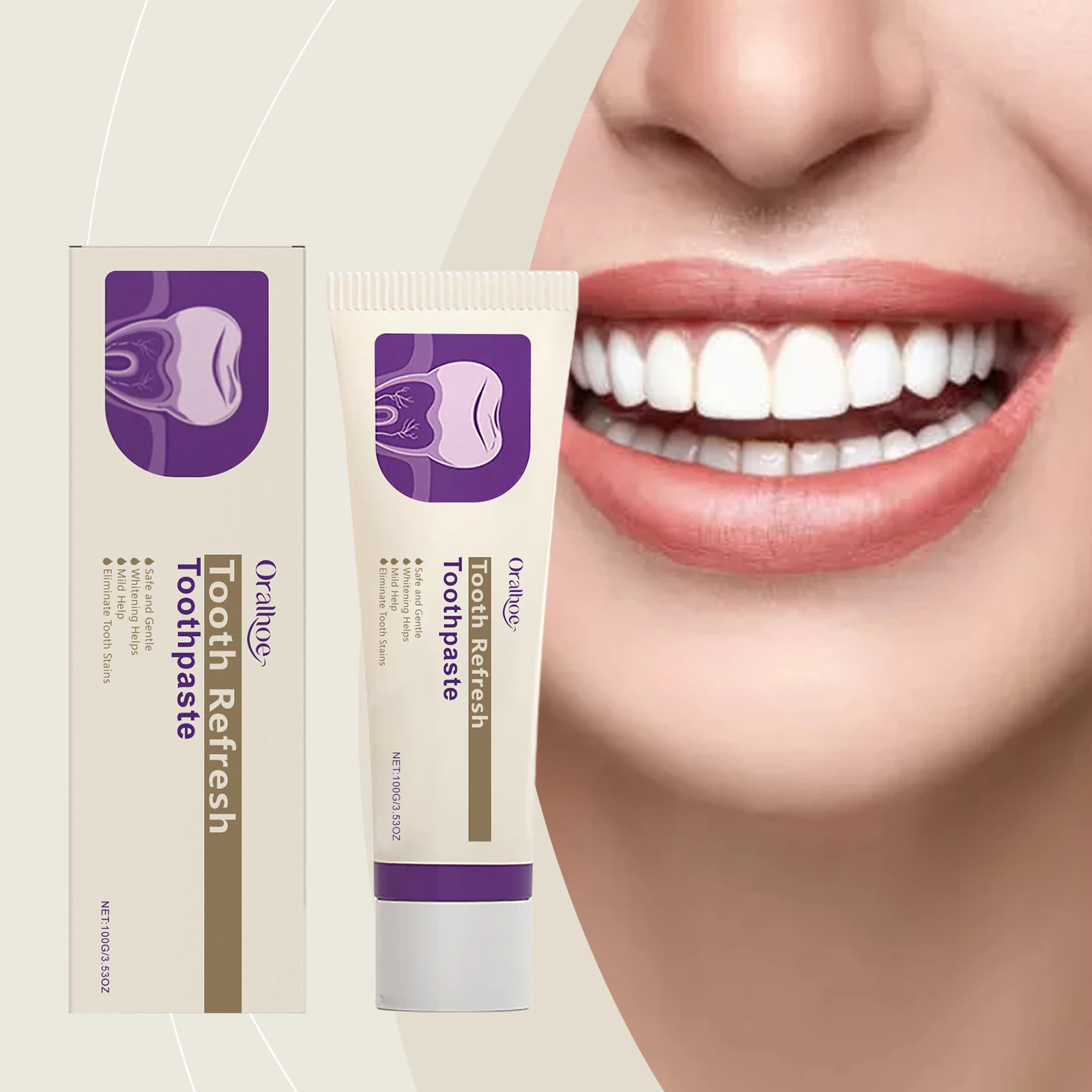 Teeth Refresh Zahnpasta Aufhellend Atem Erfrischend Intensive Fleckenentfernung Schmerzempfindlich Aufhellende Zahnpflege Zahnpasta Image