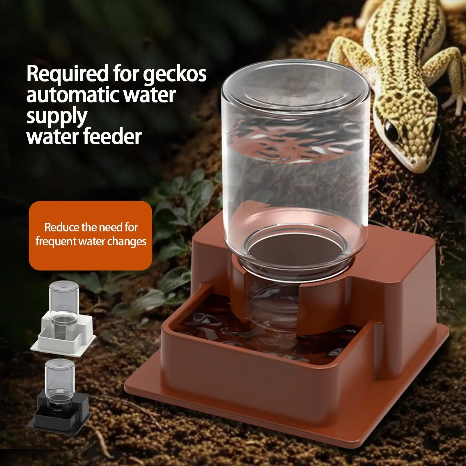 Reptilien-Wasserspender, Wasserschale für Eidechsen, Fressnapf für Schlangen, Wasserspender für Bartagamen, automatischer Wasserspender für Schlangen und Frösche