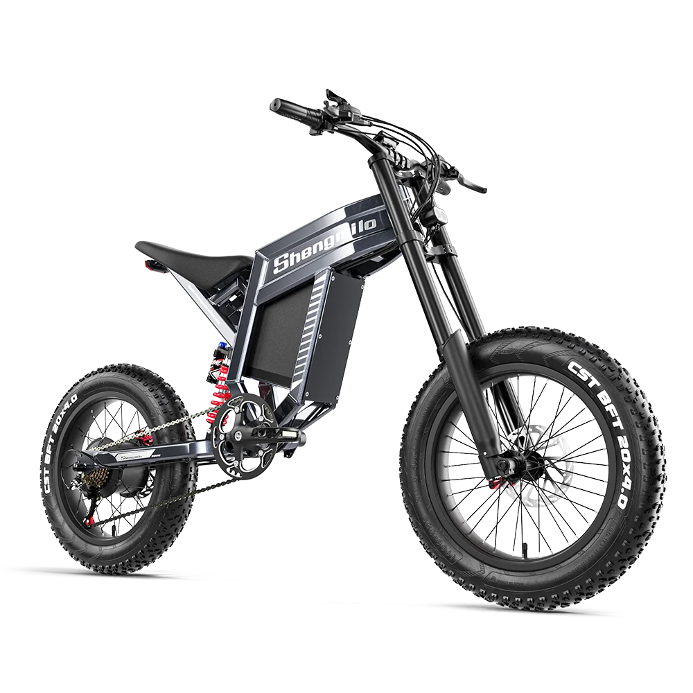 Shengmilo S900 Elektrofahrrad für Erwachsene, 1500W Motor, 65KM/H Geschwindigkeit, 150N-M Drehmoment, 60-70KM Pedalunterstützung, 60V 30Ah Akku, Mountainbike, Offroad-Motorrad, 20*4.0 Zoll Fat Tire Image