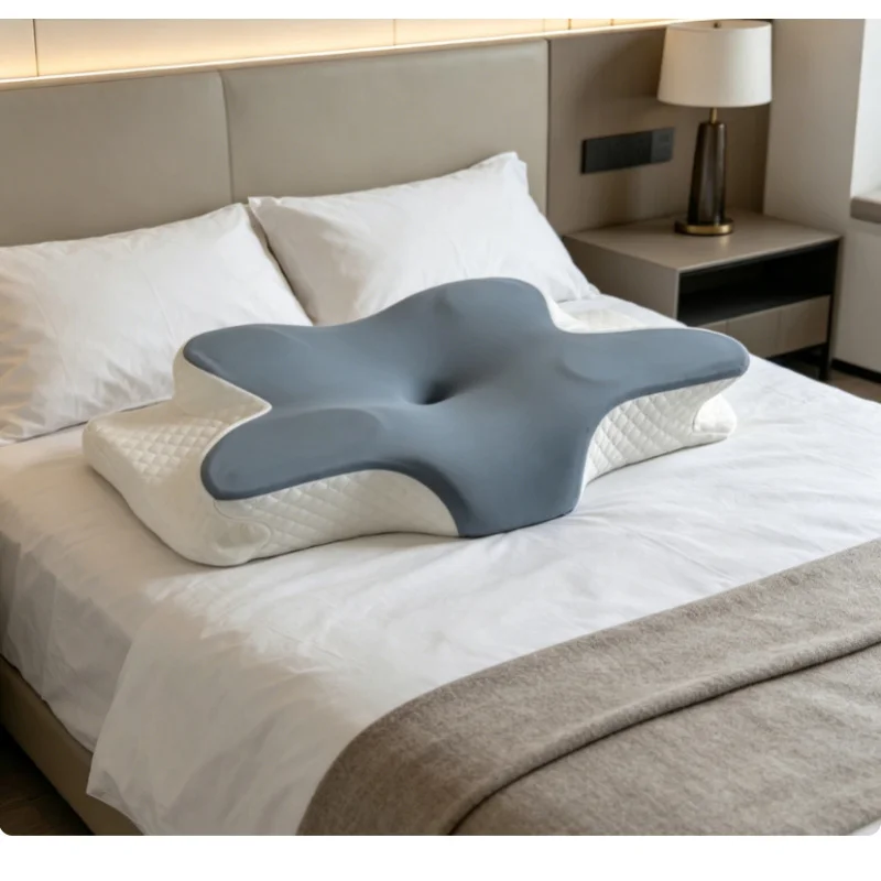 Langsam Rückfederndes Memory-Schaum Schmetterlingskissen Sommer-Kühlkissen Ergonomisches Nackenstützkissen Schlafkissen Image