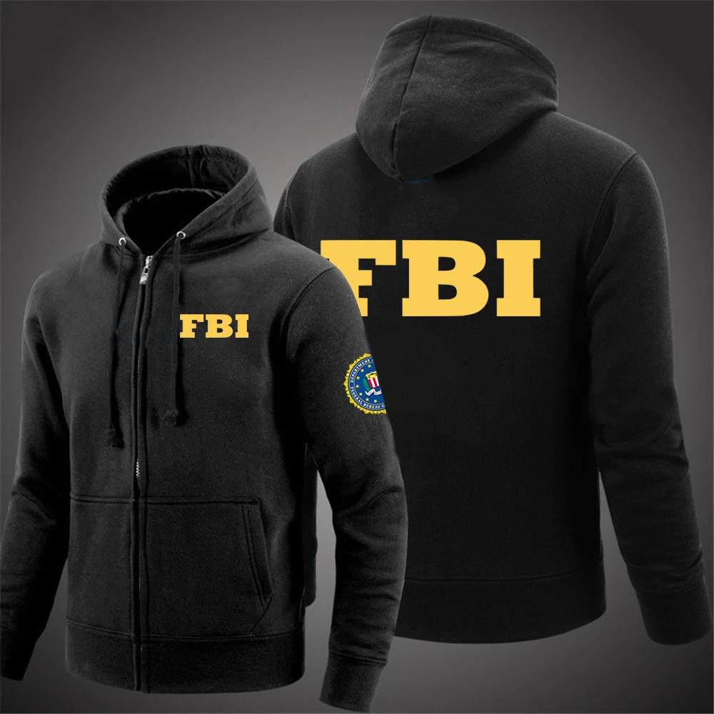 FBI 2021 Männer der Neue Frühling Und Herbst Modische Druck Zipper Hoodies College Harajuku Casual Sport Jacken Sweatshirts Tops Image
