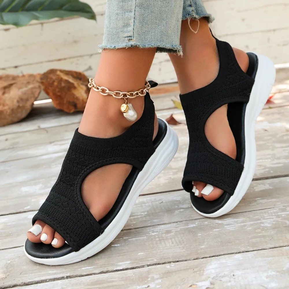 Modische Übergrößen-Damenschuhe Größe 43 Sommer Neue Komfort-Freizeitsandalen Damen-Keilsandalen Damen-Plateausandalen