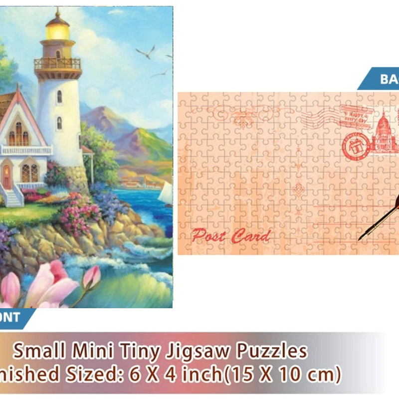 150-teiliges Mini-Reagenzglas-Puzzle: Bayfront-Leuchtturm, berühmtes Gemälde für Erwachsene, Familienspiel, Lernspielzeug Image