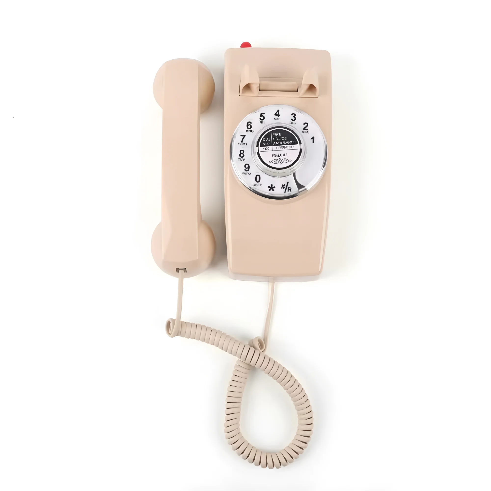 Corded Vintage TRIMLINE Home Phone, Easy Wall-Mount Landline Phone, Antique Rotary Dial Senior Phones,Last Number Redial