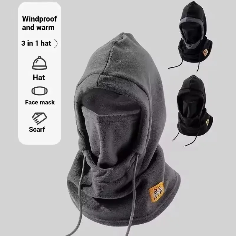 Wintermütze mit Maske und Nackenwärmer 3-in-1 Winddichte Sturmhaube für Männer und Frauen Maskenmütze Fahrrad-Kälteschutz Image