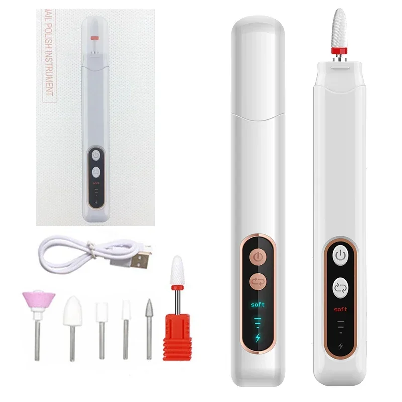Professionelles Maniküre-Pediküre-Set Kabelloses Elektrisches Nagelfeilen-Set Nagelbohrmaschine Hand- und Fußpflegewerkzeug zum Schleifen, Trimmen und Polieren Image