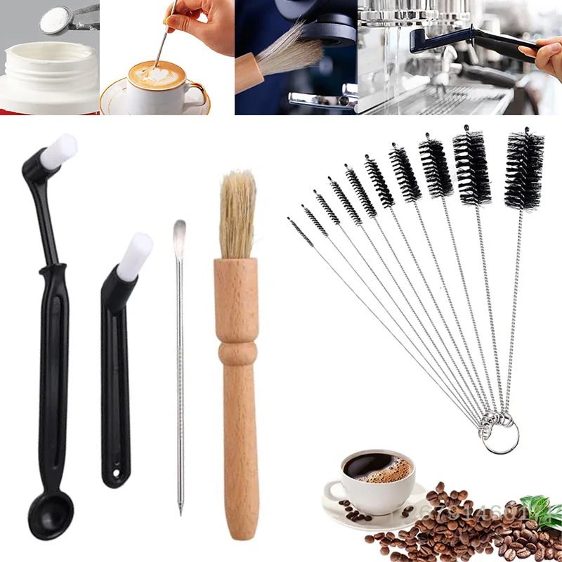 {YY26} 3/4/5/14Pcs Kaffeemaschine Reinigungsset Kaffeemühle Reiniger Pinsel Für Espresso Kaffeemaschine Brauen Gruppe KopfieniaYY26 Parque Image