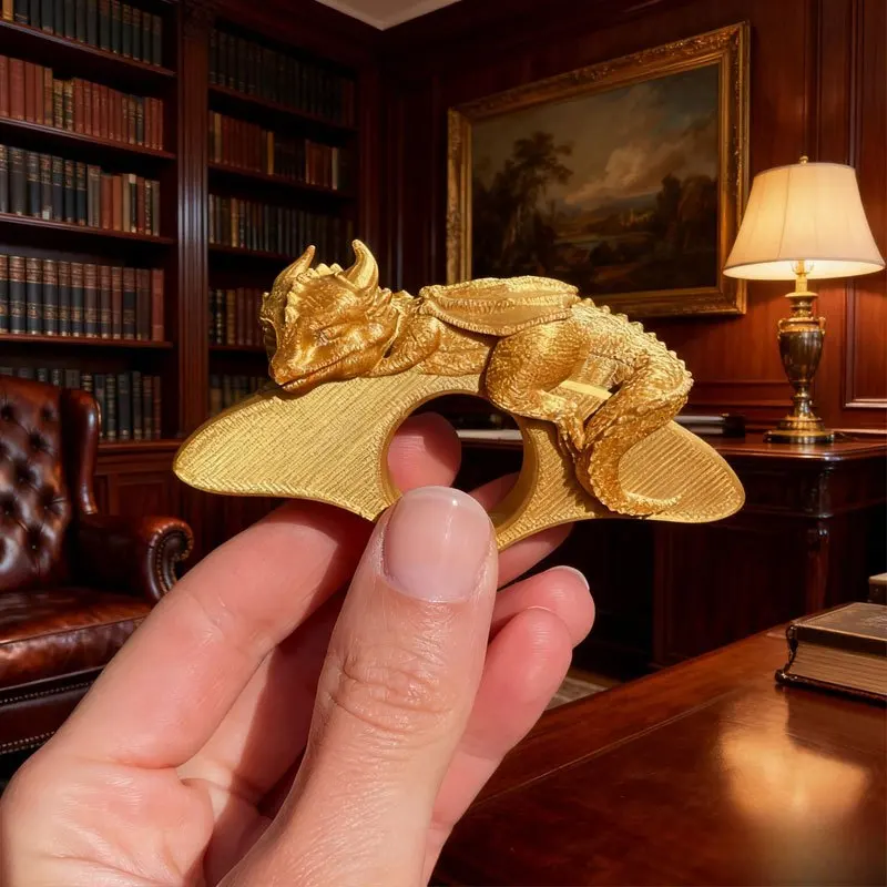 1 Stück 3D-Gedruckter Schlafender Drache Buchclip & Lesezeichen, Einhand-Seitenhalter zum Lesen, Schreibtisch-Deko Geschenk für Buchliebhaber Image