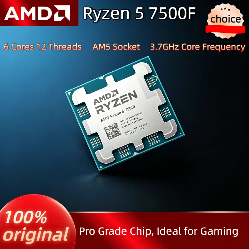 3,7GHz AMD Ryzen 5 7500F 6-Kern 12-Thread L3 32M DDR5 5NM Socket AM5 65W Prozessor R5 7500F Neuer Ultra 4K Schneller Pro Max Plus Image