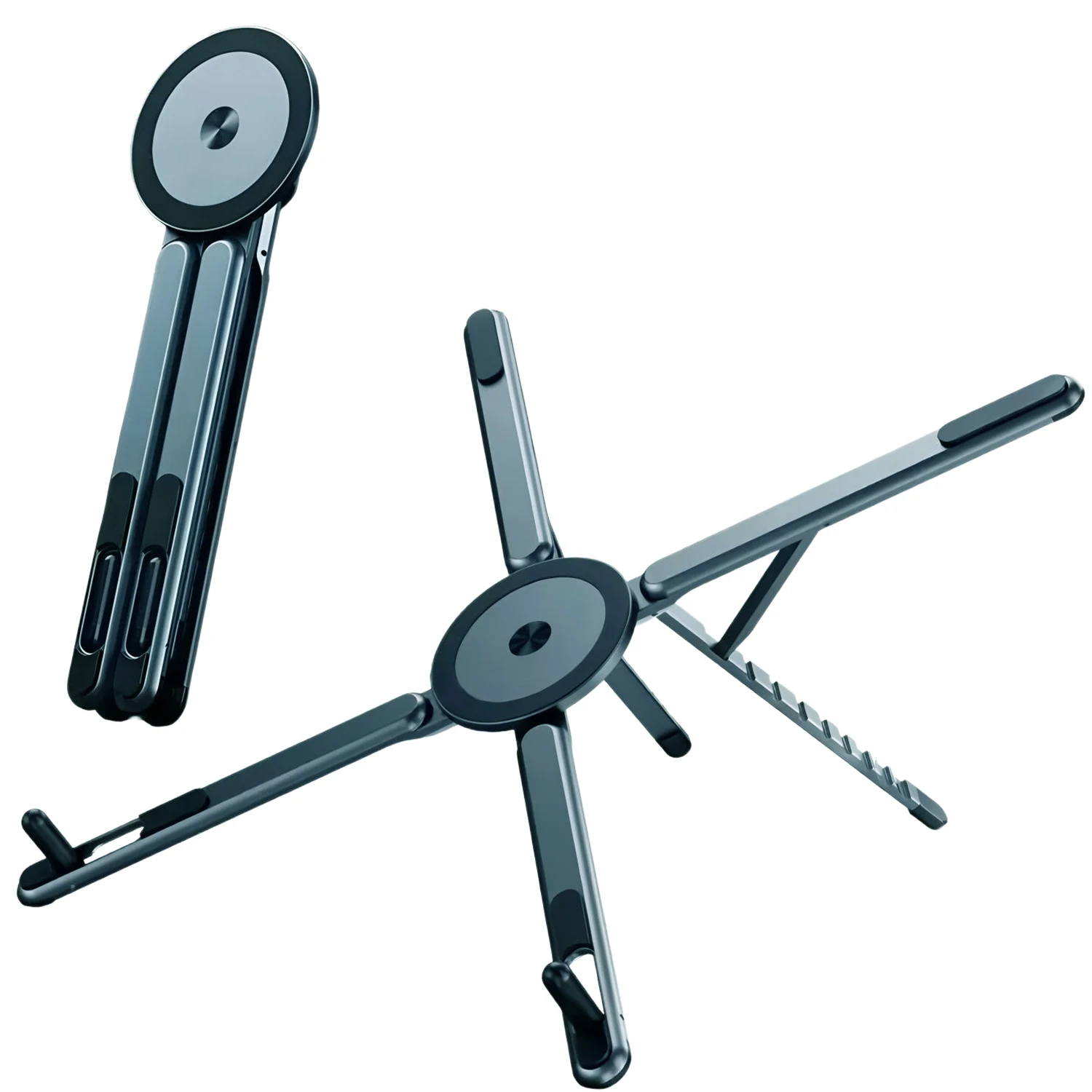 Faltbarer Magnetischer Laptop-Ständer aus ABS-Kunststoff, Tragbarer Verstellbarer Ständer mit Wärmeableitung für Smartphone, Tablet und Notebook Image