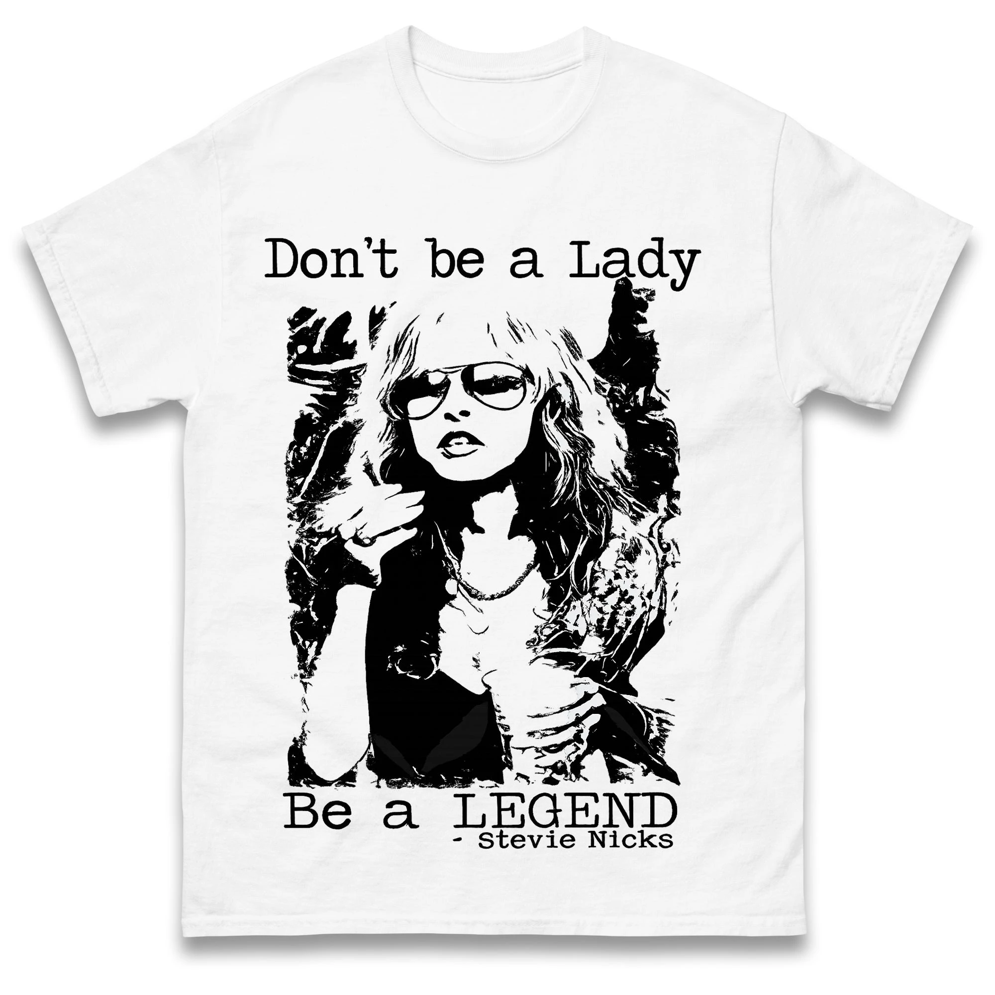 Stevie Nicks "Don't Be A Lady Be A Legend" Grafik-T-Shirt für Männer und Frauen Retro Rock Musik Fan Lässiges Kurzarm-Baumwoll-Oberteil Image