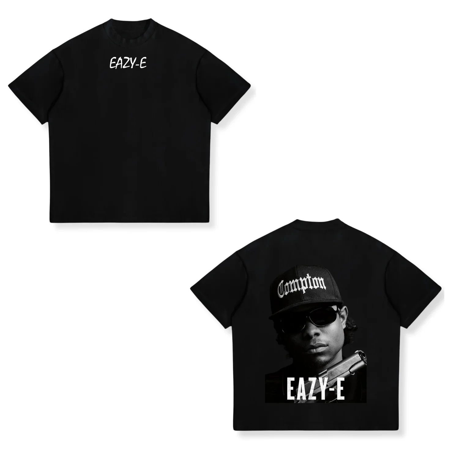 NWA Eazy E Hip-Hop Herren T-Shirt Schwarz Baumwolle Alle Größen Unisex Herren Damen Sommer Herren T-Shirt Schwarz Lässiges Rundhals-Baumwoll-T-Shirt