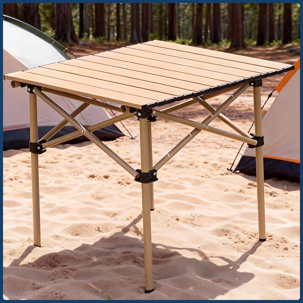 Klapptisch für den Außenbereich, tragbares Klapptisch- und Stuhlset für Camping, ultraleichter Frühlingsrollentisch, Camping-Klapptisch, Camping