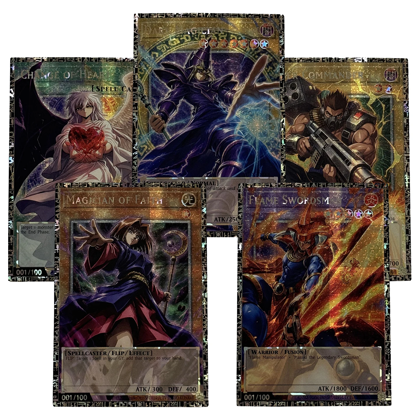 Yu-Gi-Oh! Sammlung DIY Proxy-Karten GMR Flame Swordsman Change of Heart Cyber Commander Dard Magician Dark Magician Nicht-Original Image