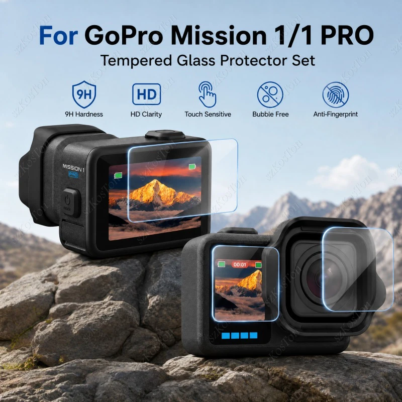 Gehärteter Film für GOPRO MISSION 1/1PRO Displayschutzfolie, Objektivschutzglas, kratzfest, ultradünner Film, Zubehör-Set Image