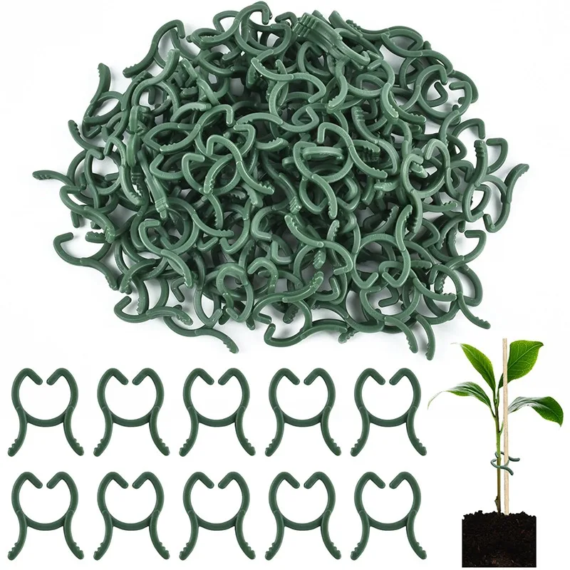 100/200 Stück Pflanzenclips, 3 Größenclips zum Befestigen von Pflanzen, Gartenclips, Pflanzenstützclips, Kletterpflanzenclips, Pflanzenclips Image