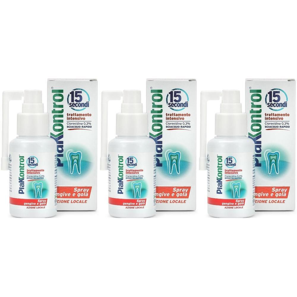 Plakkontrol 15 Secondi Collutorio Spray 50 Ml 3x50 ml