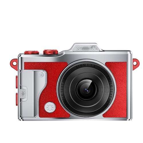 4K-Mini-Digitalkamera, tragbare Retro-Videokamera mit eingebautem Blitz und Filtern OTG, Ultra-HD-Loop-Aufnahme, winzige Vlog-Kamera für Kinder Erwachsene, inklusive Halskette Handgelenkschlaufe