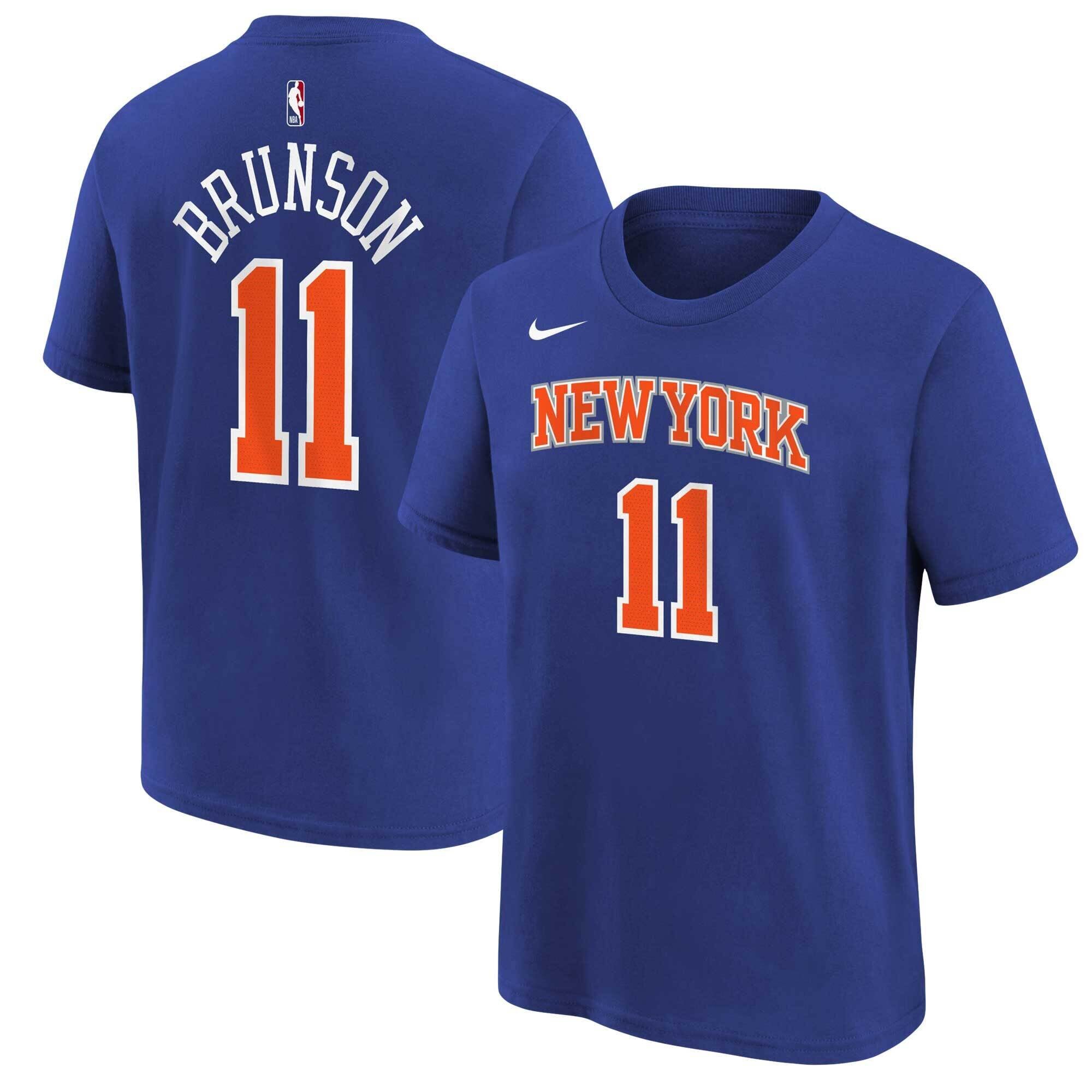 New York Knicks Nike Namens- und Nummern-T-Shirt - Jalen Brunson - Jugend