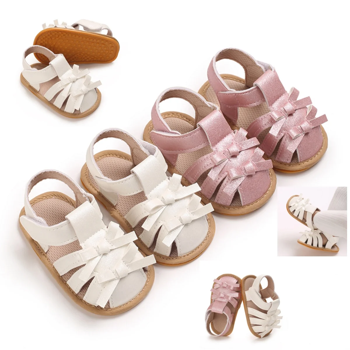 Nette 0-1 Jahre Alte Neugeborene Kinder Baby Schuhe Sommer Sandalen Casual Gummi Sohle Anti Slip Atmungsaktive Baby Schuhe wanderschuhe