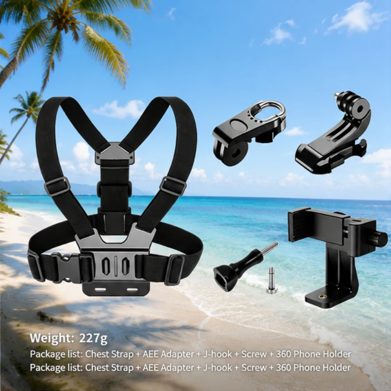 Tragbarer Brustgurt mit Handyfach, Outdoor-Sport-Brusthalterung Kompatibel mit GoPro Insta360 Action-Kamera Image