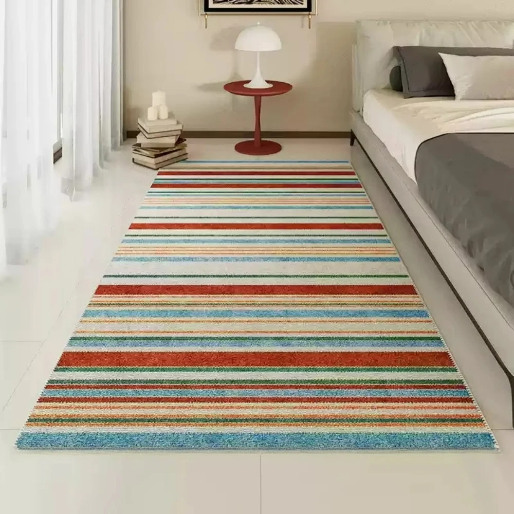 Luxuriöser, moderner, bunter, gestreifter, weicher Teppich für Wohnzimmer, Dekor, Sofa, Couchtisch, Teppiche, Schlafzimmer, Lounge, Küche, rutschfeste Teppiche Image