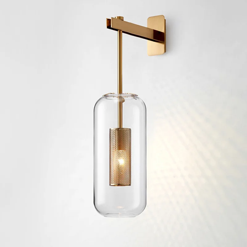 Postmoderne Luxus-Wandlampe, nordische minimalistische strukturierte Lampe für Schlafzimmer, Flur, Hotel, Nachttisch-Dekoration Image