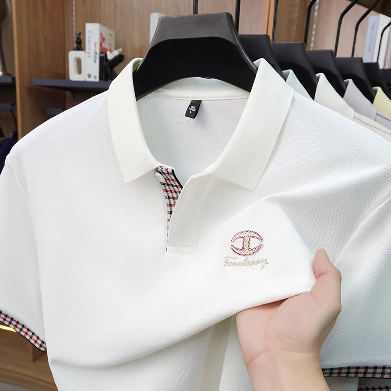 Neues Hochwertiges Marken-Herren-Kurzarm-Poloshirt Sommer Exquisite Stickerei Kragen-T-Shirt Mode Freizeit Business Herrenbekleidung Image