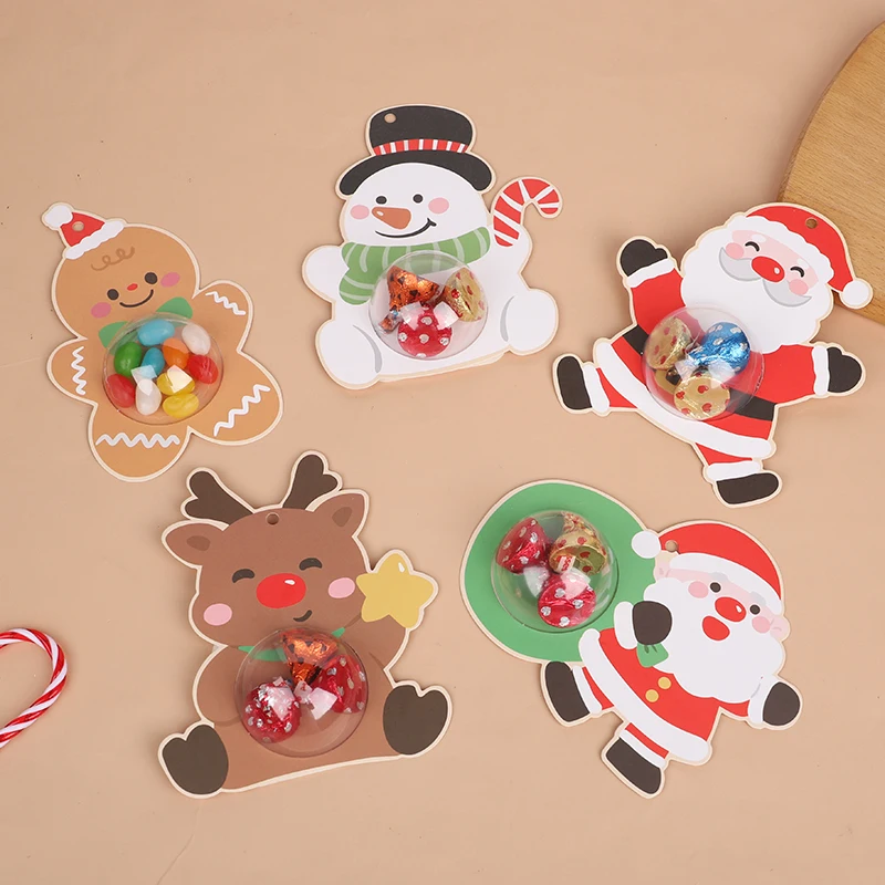 Weihnachten Cartoon Süßigkeiten Verpackung Box Transparent Schokolade Schneemann Halbkugel Design Baum Dekoration Anhänger Image