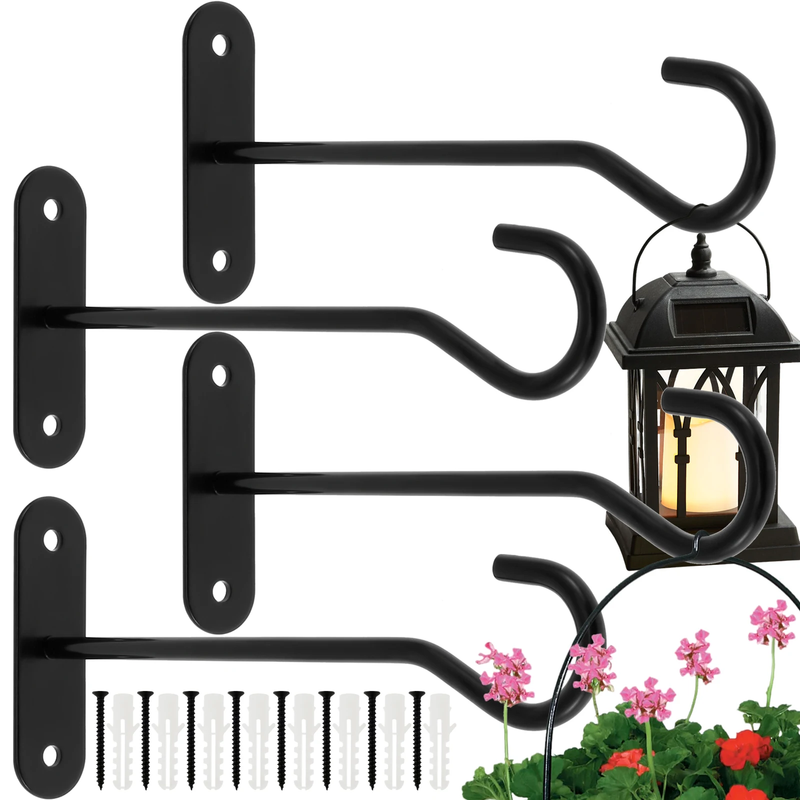 4/10 stücke Wand-Haken Blumentopf Halter Europa Vintage Eisen Kunst Blume Stehen Garten Dekoration Wand Hängen Korb halterung Image
