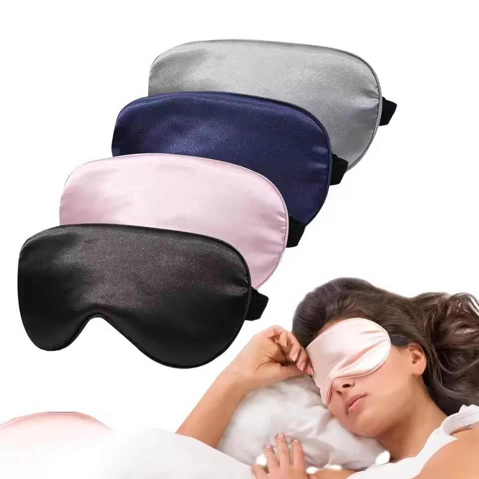 Weiche Seiden-Schlafmaske Augenmasken für den Schlaf 100% Verdunkelung Ohne Augendruck Augenbinde mit Verstellbarem Riemen Augenmaske Augenklappe Image