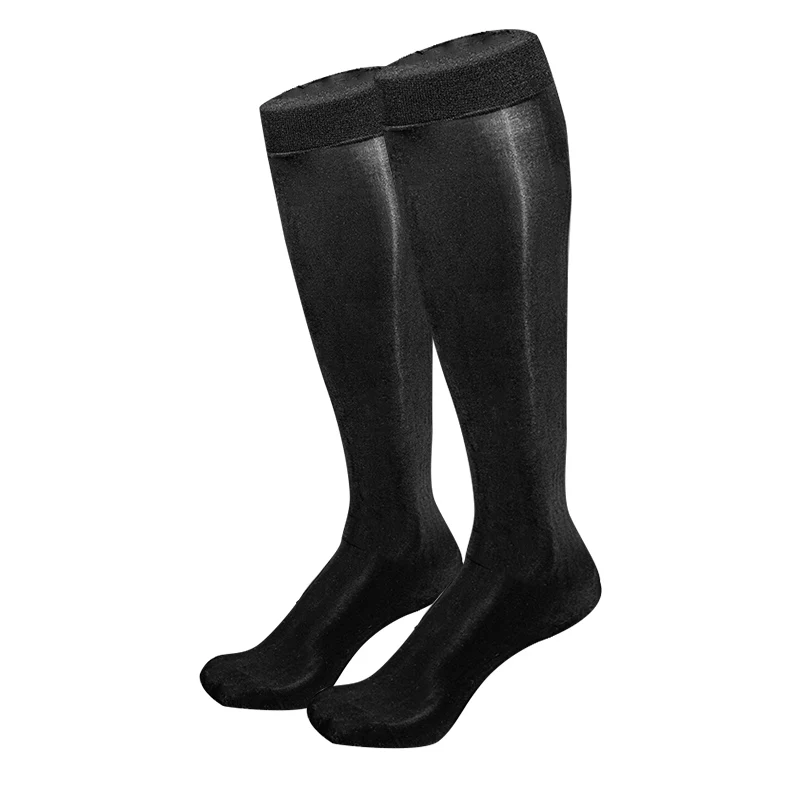 Glänzende Herrenstrümpfe Ultradünne Seidige Business-Socken Transparente Formelle Nylon-Socken Weich Elastisch Durchsichtig Image