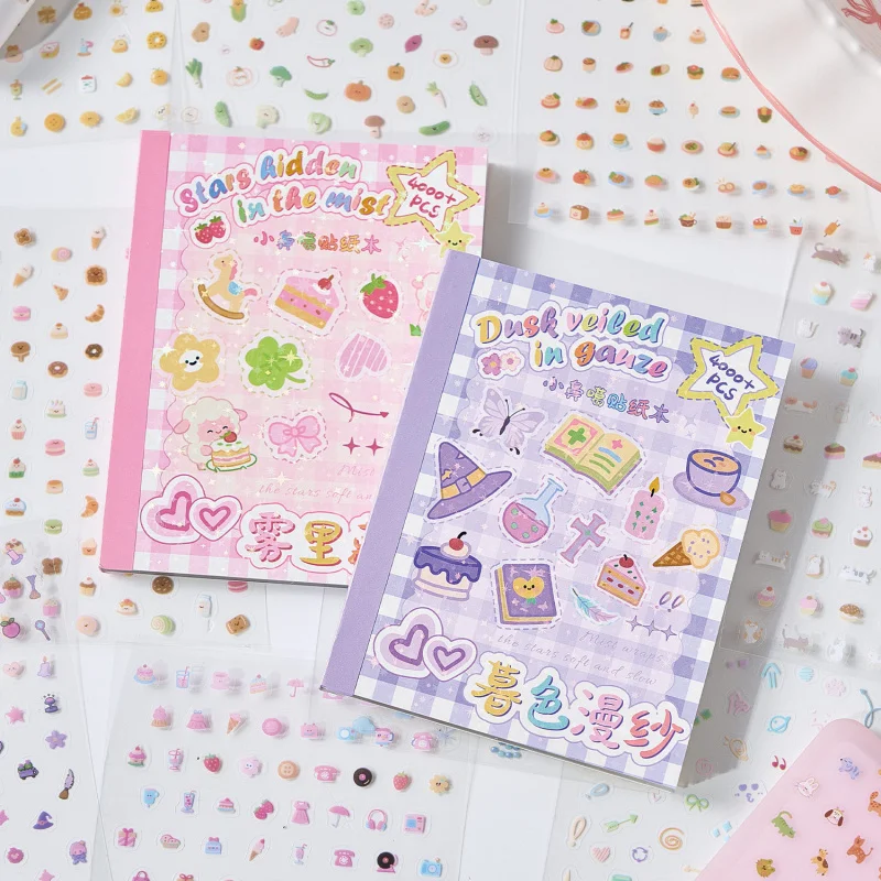 1 Buch/32 Stück Mini Niedliche Cartoon-Etikettenaufkleber, Entzückende Cartoon-Muster DIY Handgemachtes Album Scrapbooking Dekorative Papierbedarf Image