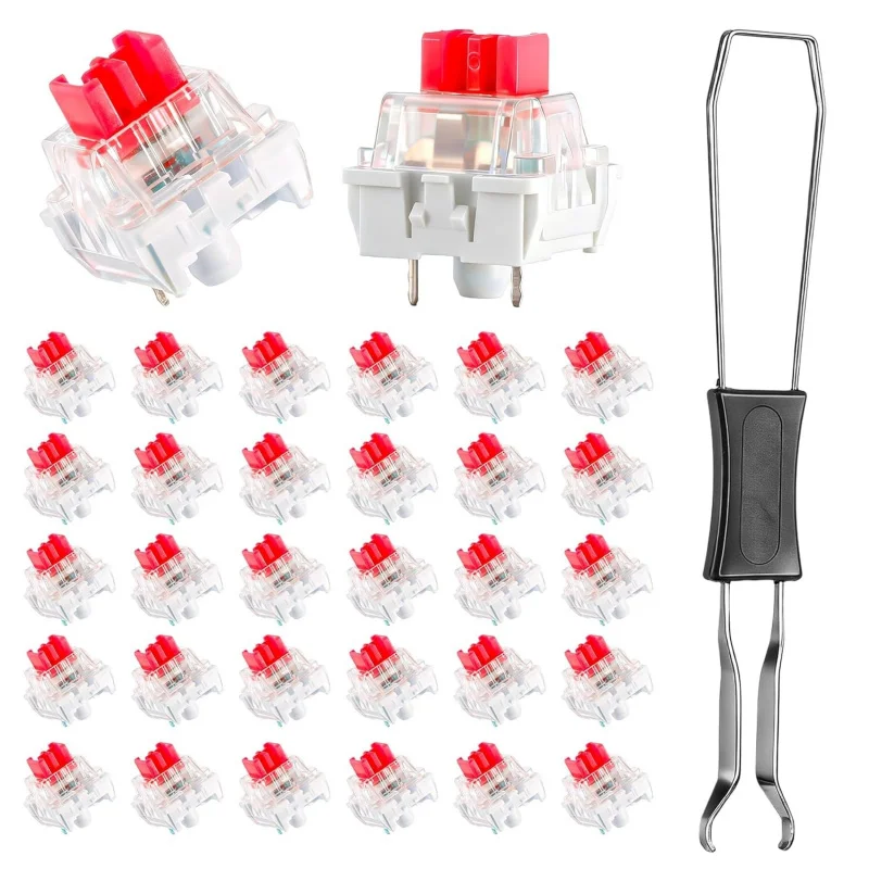 Mechanische Tastaturschalter, 50 Stück, 3-polige Tastaturklicker für 3D-Drucke, staubdichter Ersatz-Tastaturschalter mit Schlüsselabzieher Image