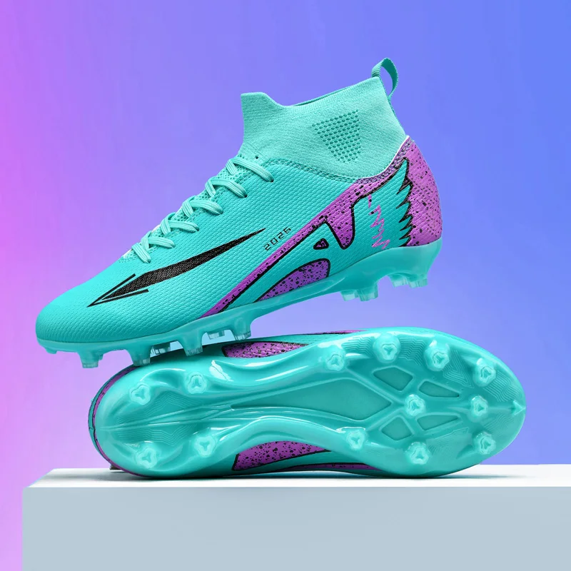 Neue Herren-Fußballschuhe Ultraleichte Indoor-Futsal-Schuhe Rutschfeste Outdoor-Fußballschuhe Hochwertige Fußballschuhe mit hohem Schaft Rutschfeste Sportschuhe